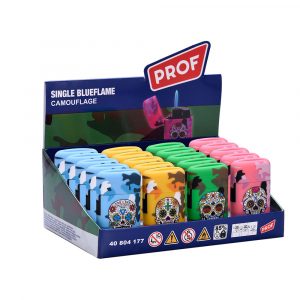 ENCENDEDOR ELECTRÓNICO CAPSULA CAMUFLAJE, COLORES SURTIDOS