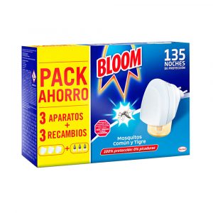 PACK AHORRO INSECT BLOOM 3 APARATOS + 3 RECAMBIOS MOSQUITOS COMÚN Y TIGRE