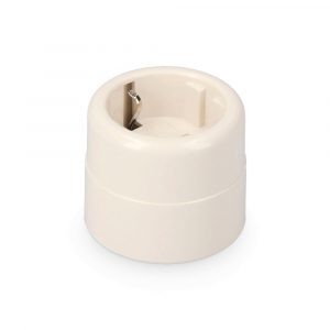 BASE DE SUPERFICIE T/TL TIPO F 10/16 A 250 V REDONDA BLANCA, ENVASADA