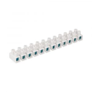 REGLETA DE CONEXION DE 16 mm , 12 CONECTORES, HOMOLOGADA, BLANCA (ENVASADA)