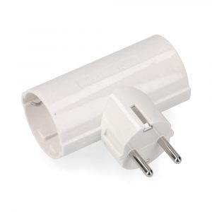 ADAPTADOR DOBLE 2P+T, 16A 250V~ , BLANCO (RETRACTILADO)