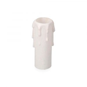 VELA MEDIANA PARA PORTALAMPARAS E14 BLANCO (RETRACTILADO)