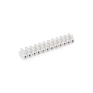 REGLETA DE CONEXION DE 4 mm A 6 mm , 12 CONECTORES, HOMOLOGADA, BLANCA (RETRACTILADA)