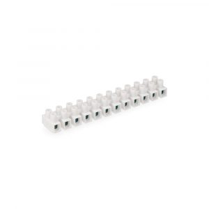 REGLETA DE CONEXION DE 10 mm , 12 CONECTORES, HOMOLOGADA, BLANCA (RETRACTILADA)
